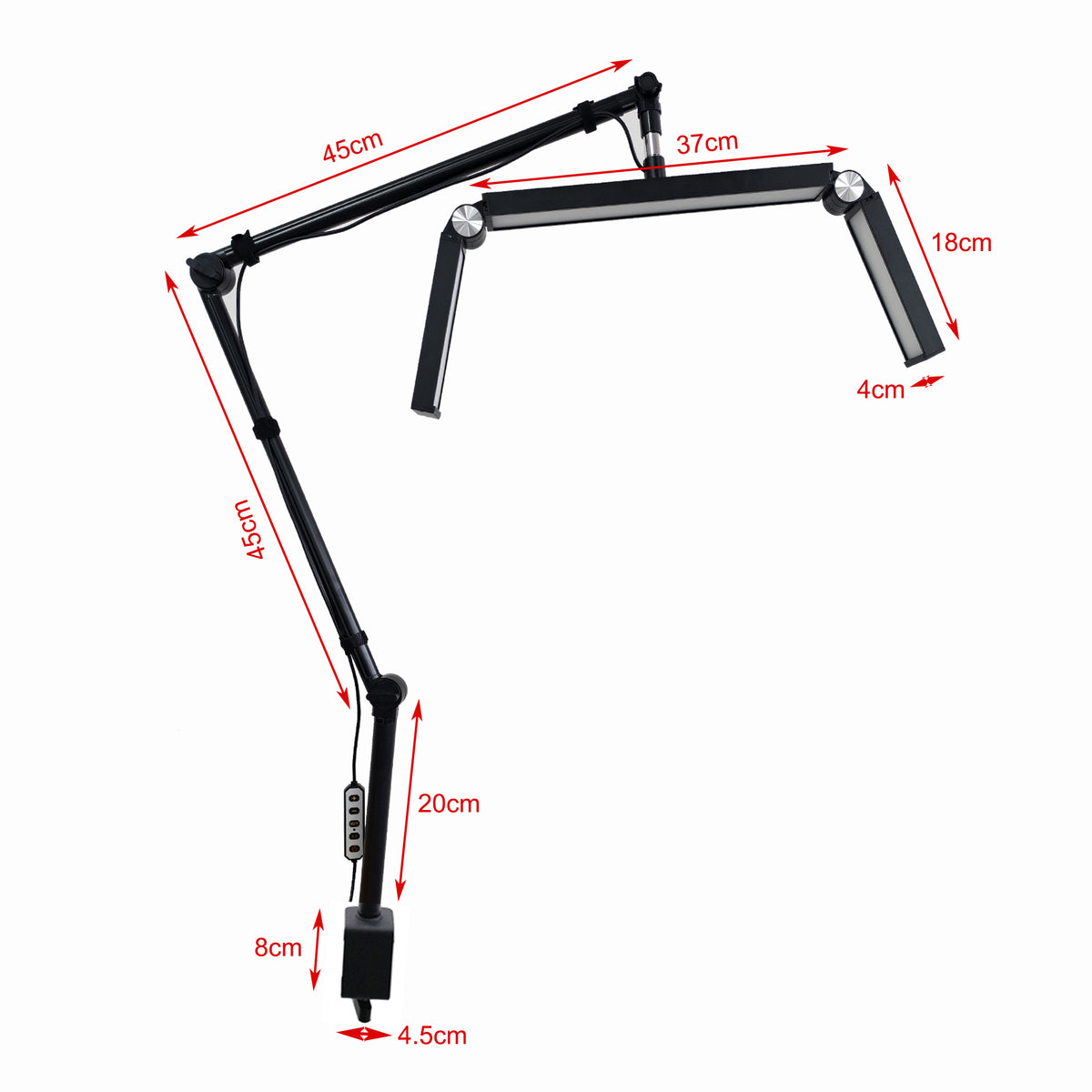 26" Moon Light with Desk Clamp and Three Foldable Sections
